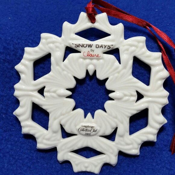Longaberger Snow Days 2002 Claire Snowflake Ornament Collector's Club In Box - Picture 3 of 10